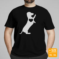 Weiner Dog Themed Clothes - Gifts for Dog Moms, Dads & Lovers - Funny Canine Tee Shirts For Humans - Cute Puppy High-fives T-Shirt - Black, Plus Size