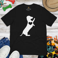 Weiner Dog Themed Clothes - Gifts for Dog Moms, Dads & Lovers - Funny Canine Tee Shirts For Humans - Cute Puppy High-fives T-Shirt - Black
