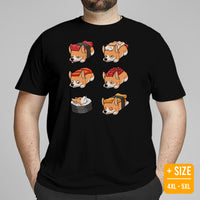 Welsh Corgi Dog Themed Clothes & Attire - Gifts for Dog Moms, Dads & Lovers - Funny Canine Tee Shirts For Humans - Cute Sushi T-Shirt - Black, Plus Size
