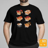 Welsh Corgi Dog Themed Clothes & Attire - Gifts for Dog Moms, Dads & Lovers - Funny Canine Tee Shirts For Humans - Cute Sushi T-Shirt - Black, Plus Size