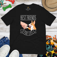 Welsh Corgi Dog Themed Clothes - Gifts for Dog Moms, Dads & Lovers - Funny Canine Tee Shirts For Humans - Best Friends For Life T-Shirt - Black
