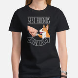 Welsh Corgi Dog Themed Clothes - Gifts for Dog Moms, Dads & Lovers - Funny Canine Tee Shirts For Humans - Best Friends For Life T-Shirt - Black, Women