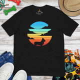 Welsh Corgi Dog Themed Clothes - Gifts for Dog Moms, Dads & Lovers - Funny Canine Tee Shirts For Humans - Vintage Sunset Themed T-Shirt - Black