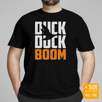 Mallard Duck Shirt - Gifts for Duck Hunters, Bird Lovers, Birdwatchers, Birders - Waterfowl Hunting T-Shirts - Funny Duck Duck Boom T-Shirt - Black, Plus Size