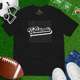 Wildcats Mascot T-Shirt - Football Fanatic Vintage Graphic Shirt: Ideal Gifts for Football Supporters - Retro Style Game Day Shirt - Black