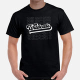 Wildcats Mascot T-Shirt - Football Fanatic Vintage Graphic Shirt: Ideal Gifts for Football Supporters - Retro Style Game Day Shirt - Black, Men