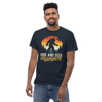 Yeti, Sasquatch Shirt - Be a Bigfoot Hide & Seek Champion in Our Adventure Sasquatchy T-Shirt - Ideal for Camping & Outdoor Enthusiasts - Navy