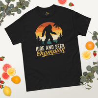 Yeti, Sasquatch Shirt - Be a Bigfoot Hide & Seek Champion in Our Adventure Sasquatchy T-Shirt - Ideal for Camping & Outdoor Enthusiasts - Black