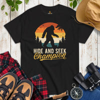 Yeti, Sasquatch Shirt - Be a Bigfoot Hide & Seek Champion in Our Adventure Sasquatchy T-Shirt - Ideal for Camping & Outdoor Enthusiasts - Black