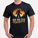 Yeti, Sasquatch Shirt - Be a Bigfoot Hide & Seek Champion in Our Adventure Sasquatchy T-Shirt - Ideal for Camping & Outdoor Enthusiasts - Black, Men