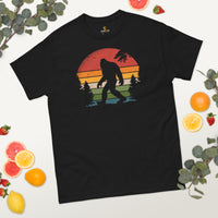 Camping & Hiking Shirt - Presents, Gift Ideas for Campers & Hikers - Bigfoot, Sasquatch, Yeti Tee Shirt - Vintage The Pine Forest T-Shirt - Black