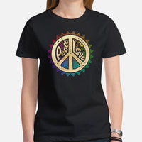 Yoga, Pilates Shirts, Wear, Clothes, Outfit, Attire & Apparel For Ladies, Women - Gifts for Yoga Lovers, Teacher - Peace Love Yoga Tee - Black, Women