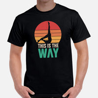 Yoga & Pilates Shirts, Wear, Clothes, Outfit, Attire & Apparel - Gifts for Yoga Lovers, Teacher, Instructor - Retro This Is The Way Tee - Black, Men