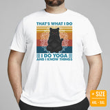 Yoga & Pilates Shirts, Wear, Clothes, Outfits, Attire & Apparel - Gifts for Yoga & Cat Lovers, Teacher - I Do Yoga & I Know Things Tee - White, Plus Size