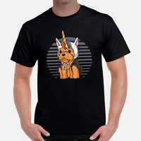 Yorkie Dog Themed Clothes & Attire - Cute Unicorn Costume T-Shirt - Funny Canine Tee Shirts & Outfit For Humans - Gifts for Dog Lovers - Black, Men