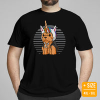 Yorkie Dog Themed Clothes & Attire - Cute Unicorn Costume T-Shirt - Funny Canine Tee Shirts & Outfit For Humans - Gifts for Dog Lovers - Black, Plus Size