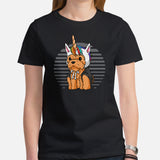 Yorkie Dog Themed Clothes & Attire - Cute Unicorn Costume T-Shirt - Funny Canine Tee Shirts & Outfit For Humans - Gifts for Dog Lovers - Black, Women