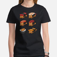 Yorkie Dog Themed Clothes & Attire - Funny Canine Tee Shirts For Humans - Gifts for Dog Moms, Dads & Lovers - Adorable Sushi T-Shirt - Black, Women