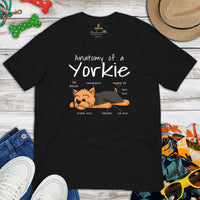 Yorkie Dog Themed Clothes & Attire - Funny Canine Tee Shirts For Humans - Gifts for Dog Moms, Dads & Lovers - Anatomy of A Yorkie Shirt - Black