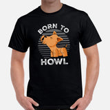 Yorkie Dog Themed Clothes & Attire - Funny Canine Tee Shirts For Humans - Gifts for Dog Moms, Dads & Lovers - Born To Howl T-Shirt - Black, Men