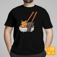 Yorkie Dog Themed Clothes & Attire - Funny Canine Tee Shirts For Humans - Gifts for Dog Moms, Dads & Lovers - Cute Nigiri Sushi T-Shirt - Black, Plus Size