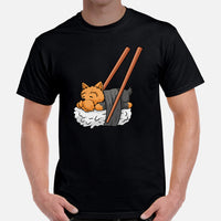 Yorkie Dog Themed Clothes & Attire - Funny Canine Tee Shirts For Humans - Gifts for Dog Moms, Dads & Lovers - Cute Nigiri Sushi T-Shirt - Black, Men