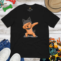 Yorkie Dog Themed Clothes & Attire - Funny Canine Tee Shirts & Outfit For Humans - Gifts for Dog Lovers - Cute Yorkie Dabbing T-Shirt - Black