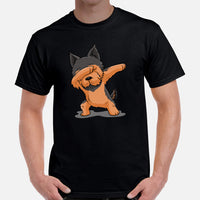 Yorkie Dog Themed Clothes & Attire - Funny Canine Tee Shirts & Outfit For Humans - Gifts for Dog Lovers - Cute Yorkie Dabbing T-Shirt - Black, Men