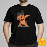 Yorkie Dog Themed Clothes & Attire - Funny Canine Tee Shirts & Outfit For Humans - Gifts for Dog Lovers - Cute Yorkie Dabbing T-Shirt - Black, Plus Size