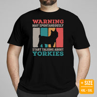 Yorkie Dog Themed Clothes - Canine Tee Shirts For Humans - Gifts for Dog Moms, Dads & Lovers - May Start Talking About Yorkies T-Shirt - Black, Plus Size